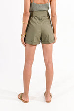 Load image into Gallery viewer, High Waisted Cotton Shorts in Khaki
