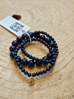 Load image into Gallery viewer, Layered Resin Bracelet Set in Navy
