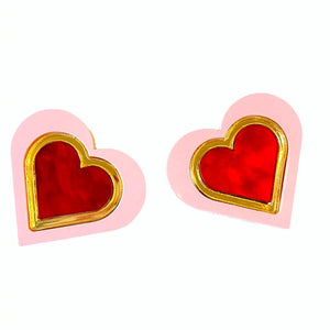 Queen Heart Statement Studs