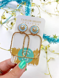 Ivy Sequin Hoops in Powder Blue