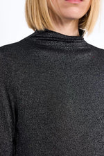 Load image into Gallery viewer, Iridescent Mock Neck Top in Black
