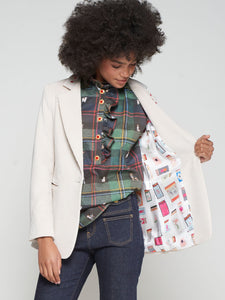 Rock Corduroy Embroidery Blazer in Pana Equestrian