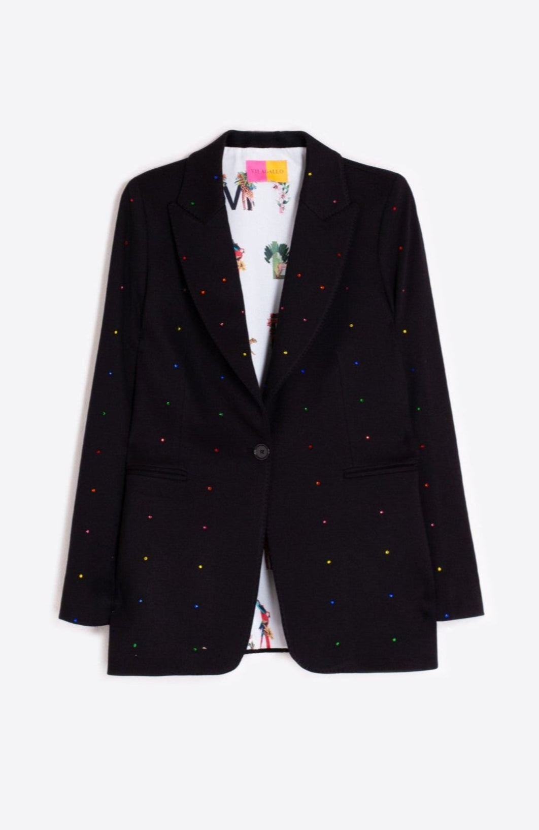 Sophia Rhinestone Blazer in Black