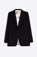 Load image into Gallery viewer, Sophia Rhinestone Blazer in Black
