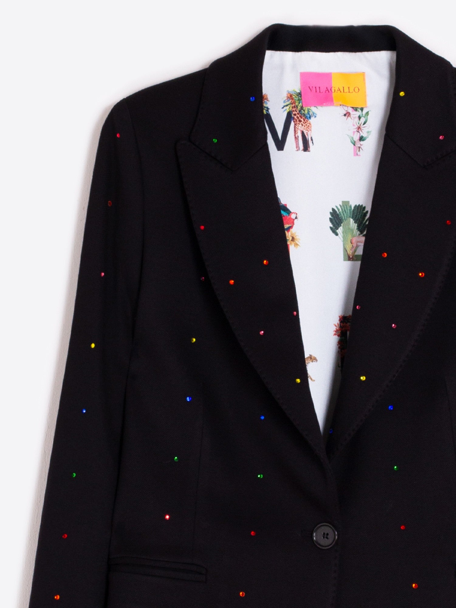 Sophia Rhinestone Blazer in Black