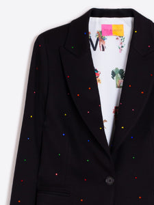 Sophia Rhinestone Blazer in Black