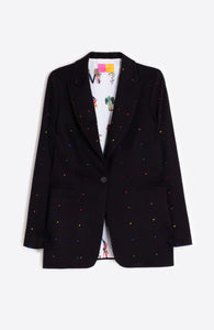 Sophia Rhinestone Blazer in Black