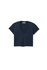 Load image into Gallery viewer, Jada Waffle V-Neck Tee in Navy
