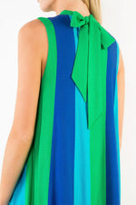 Load image into Gallery viewer, Sleeveless Colorblock Maxi Dress in Green
