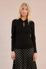 Load image into Gallery viewer, Keyhole Tie Sweater in Black
