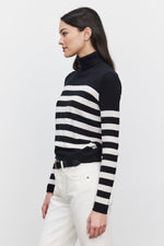 Load image into Gallery viewer, Korie Turtleneck Sweater in Black/Chalk
