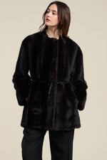 Load image into Gallery viewer, Marmont Faux Fur Jacket in Mahogany
