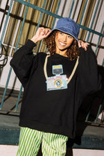 Load image into Gallery viewer, Camera Around the Neck Sweatshirt in Black
