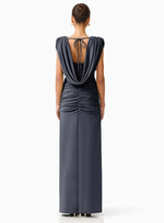 Load image into Gallery viewer, Marisol Cowl Neck Gown in Charcoal
