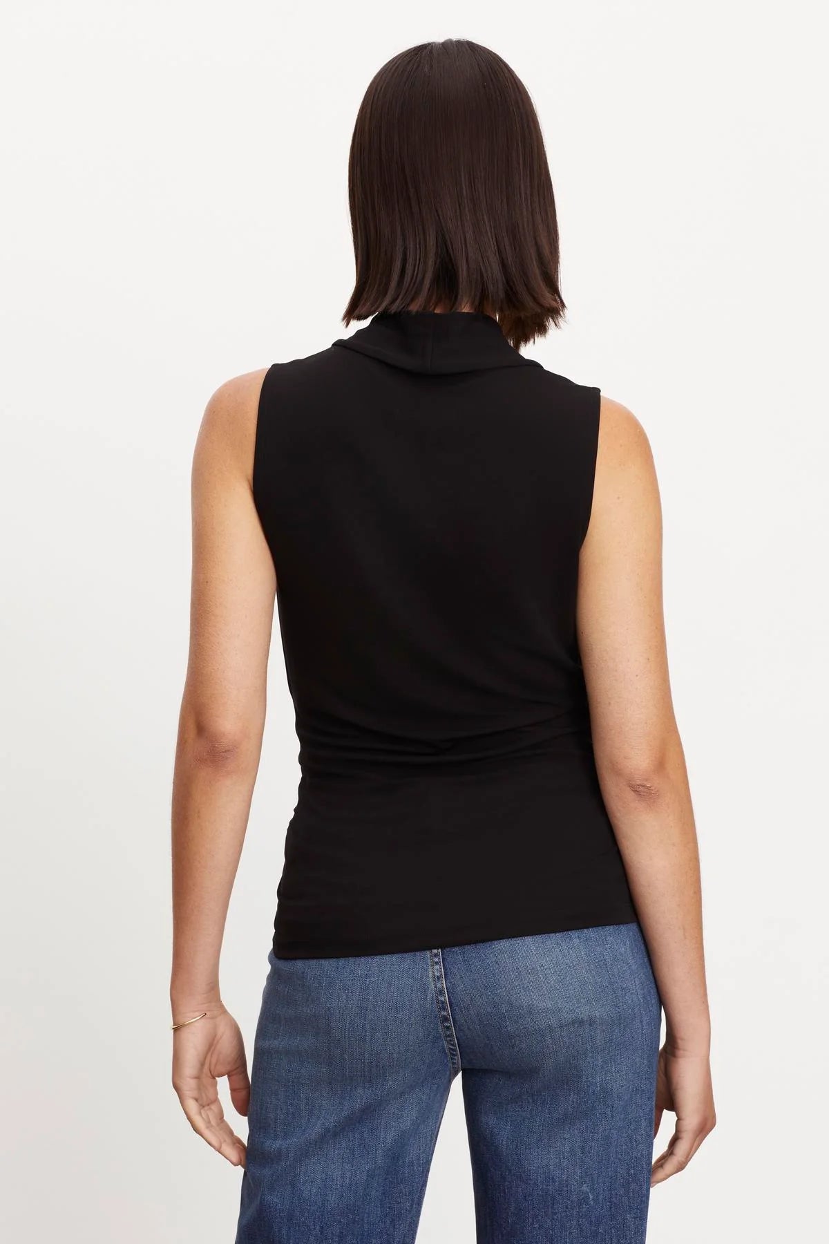 Dorthy Sleeveless Wrap Top in Black