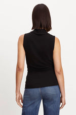 Load image into Gallery viewer, Dorthy Sleeveless Wrap Top in Black
