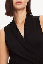 Load image into Gallery viewer, Dorthy Sleeveless Wrap Top in Black
