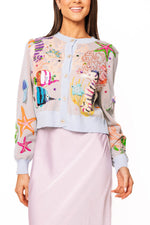 Load image into Gallery viewer, Under The Sea Cardigan in Light Blue

