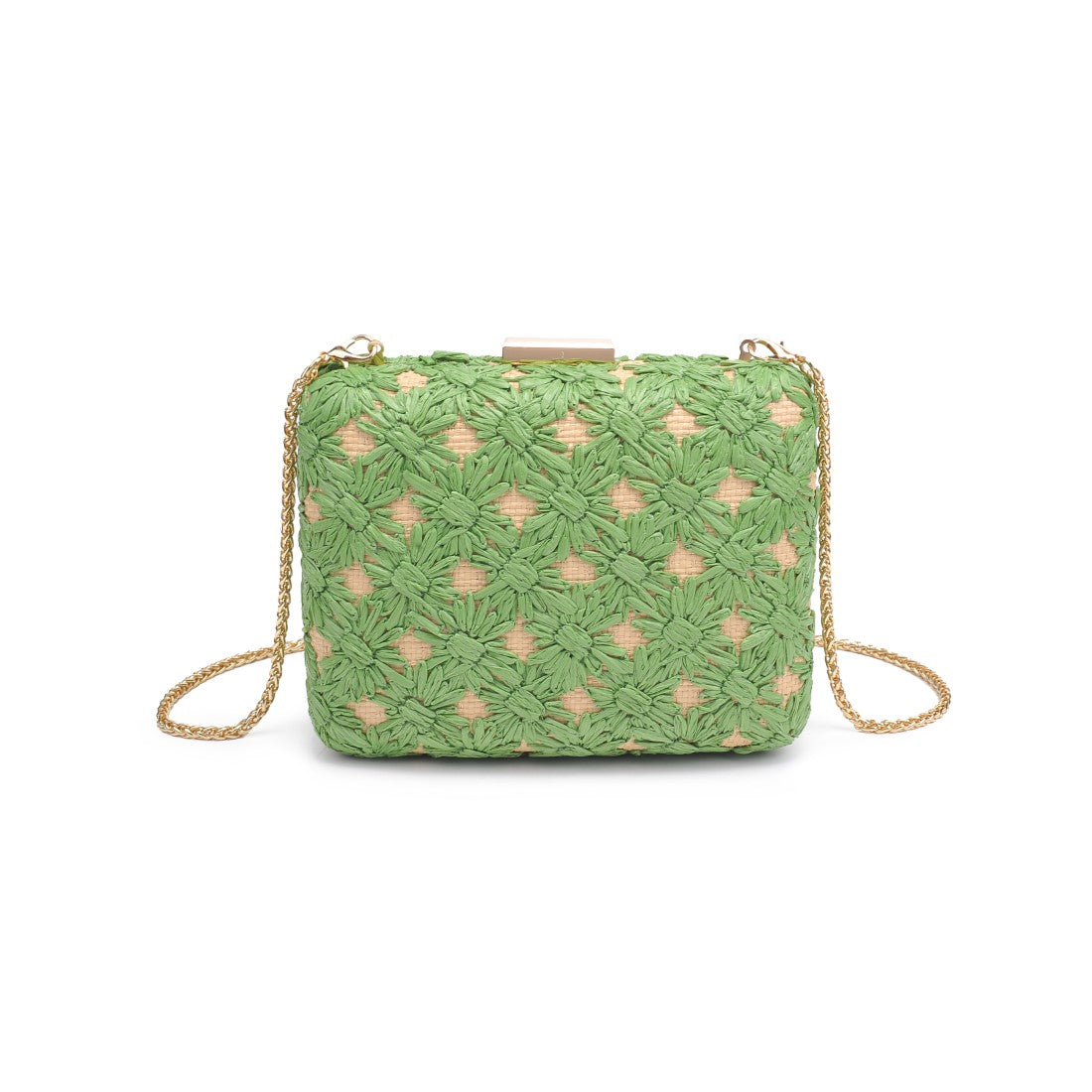 Samantha Evening Bag in Green Natural