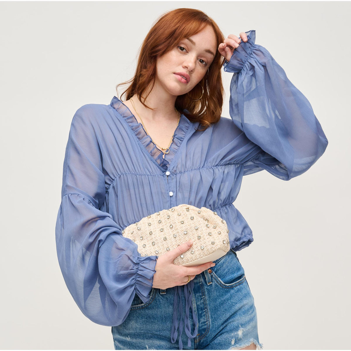 Mika Clutch in Ivory