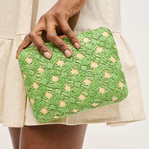 Samantha Evening Bag in Green Natural
