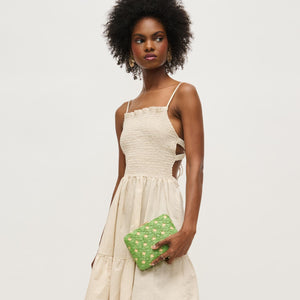 Samantha Evening Bag in Green Natural