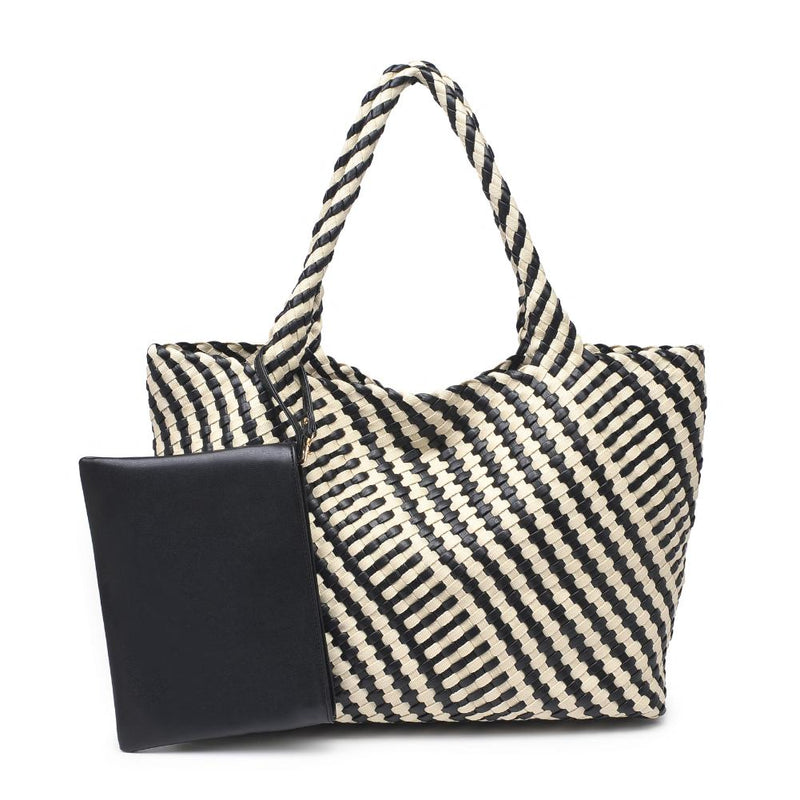 Solana Tote in Black/Ivory