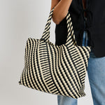 Load image into Gallery viewer, Solana Tote in Black/Ivory
