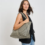 Load image into Gallery viewer, Solana Tote in Black/Ivory
