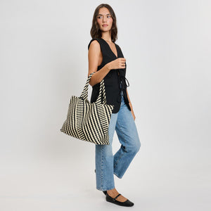 Solana Tote in Black/Ivory