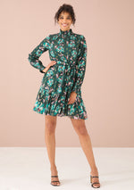 Load image into Gallery viewer, Avery Dress in Emerald Stained Glass Floral
