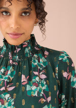 Load image into Gallery viewer, Avery Dress in Emerald Stained Glass Floral
