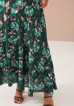 Load image into Gallery viewer, Ara Skirt in Emerald Stained Glass Floral
