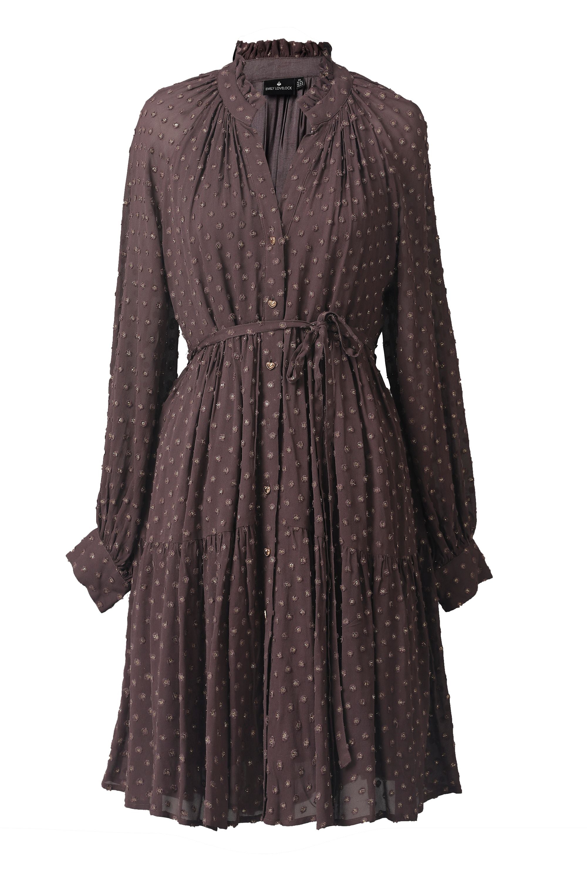 Lucy Lurex Dobby Dress in Midnight Plum