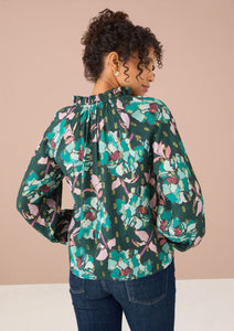 Ashley Top in Emerald Stained Glass Floral