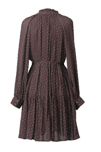 Lucy Lurex Dobby Dress in Midnight Plum