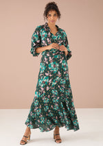 Load image into Gallery viewer, Ara Skirt in Emerald Stained Glass Floral
