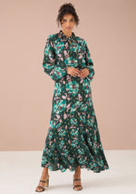 Load image into Gallery viewer, Ara Skirt in Emerald Stained Glass Floral
