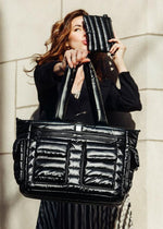 Load image into Gallery viewer, Two Faced Reversible Tote in Pearl Black
