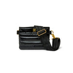 Load image into Gallery viewer, Bum Bag Crossbody in Pearl Black With Gold
