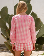 Load image into Gallery viewer, Esme Blouse in Embroidered Candy Floss Gingham
