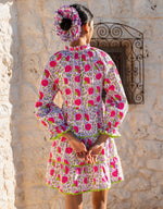 Load image into Gallery viewer, Luna Mini Dress in Neon Camelia
