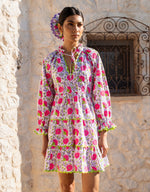 Load image into Gallery viewer, Luna Mini Dress in Neon Camelia
