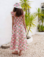Load image into Gallery viewer, Jessica Dress in Neon Sunset Border
