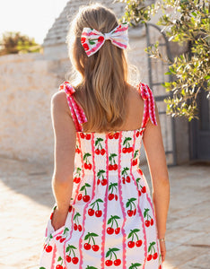 Immy Dress in Scalloped Cherry