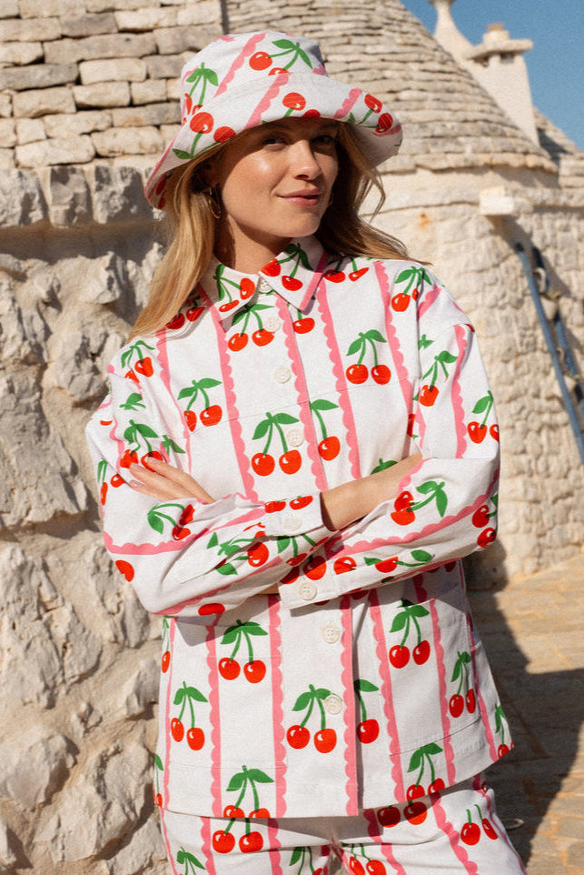 Romy Jacket in Scalloped Cherry