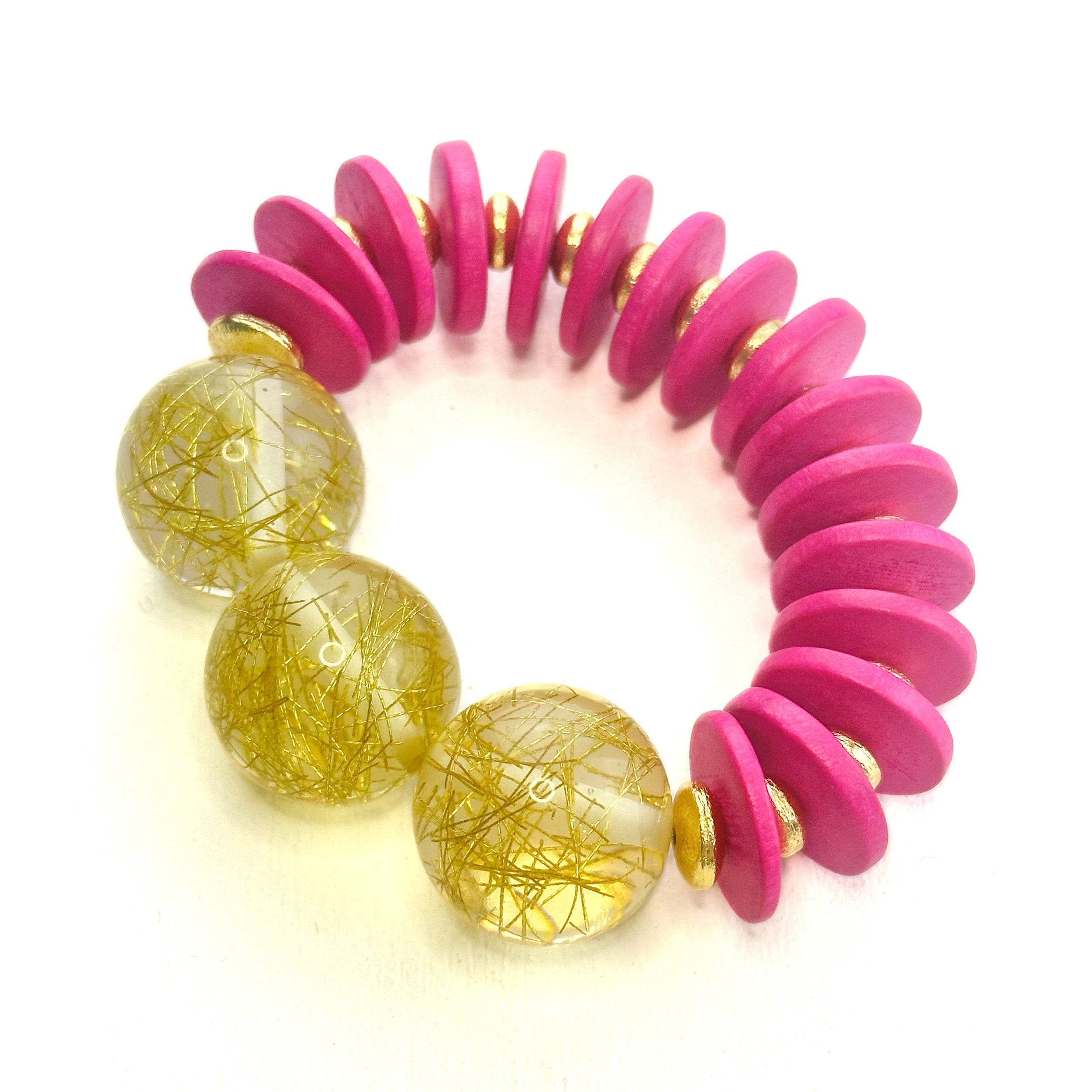 Tinsel Bracelet in Hot Pink