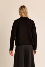 Load image into Gallery viewer, One Button Knit Blazer in Black
