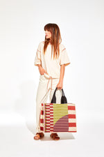 Load image into Gallery viewer, Barth Sol Tote in Blush Stripe
