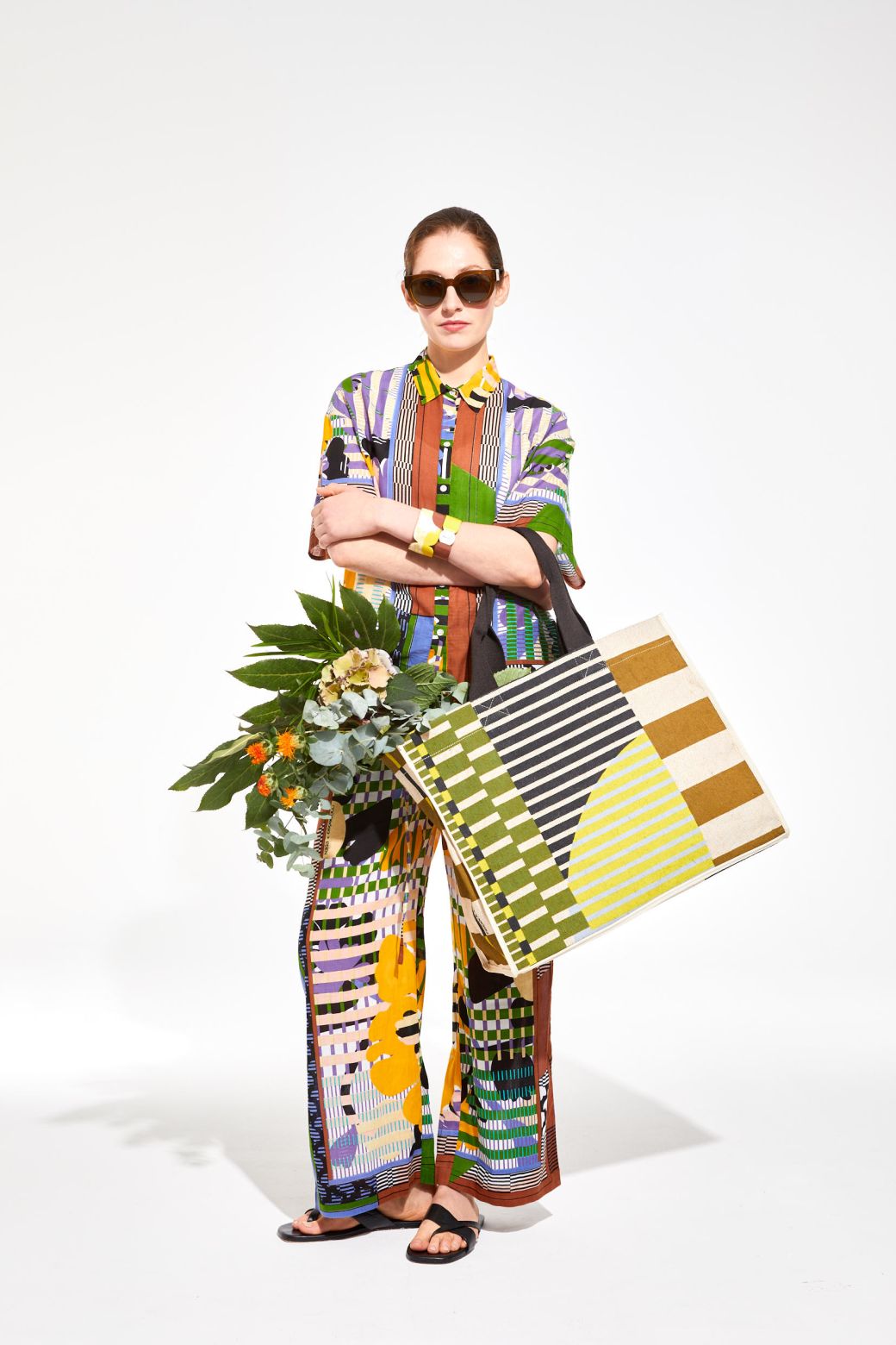 Barth Sol Tote in Khaki Stripe